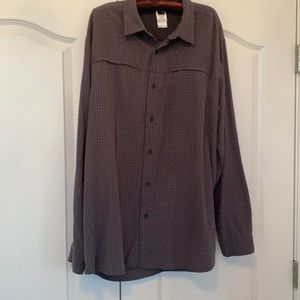 North Face XL grey button down top